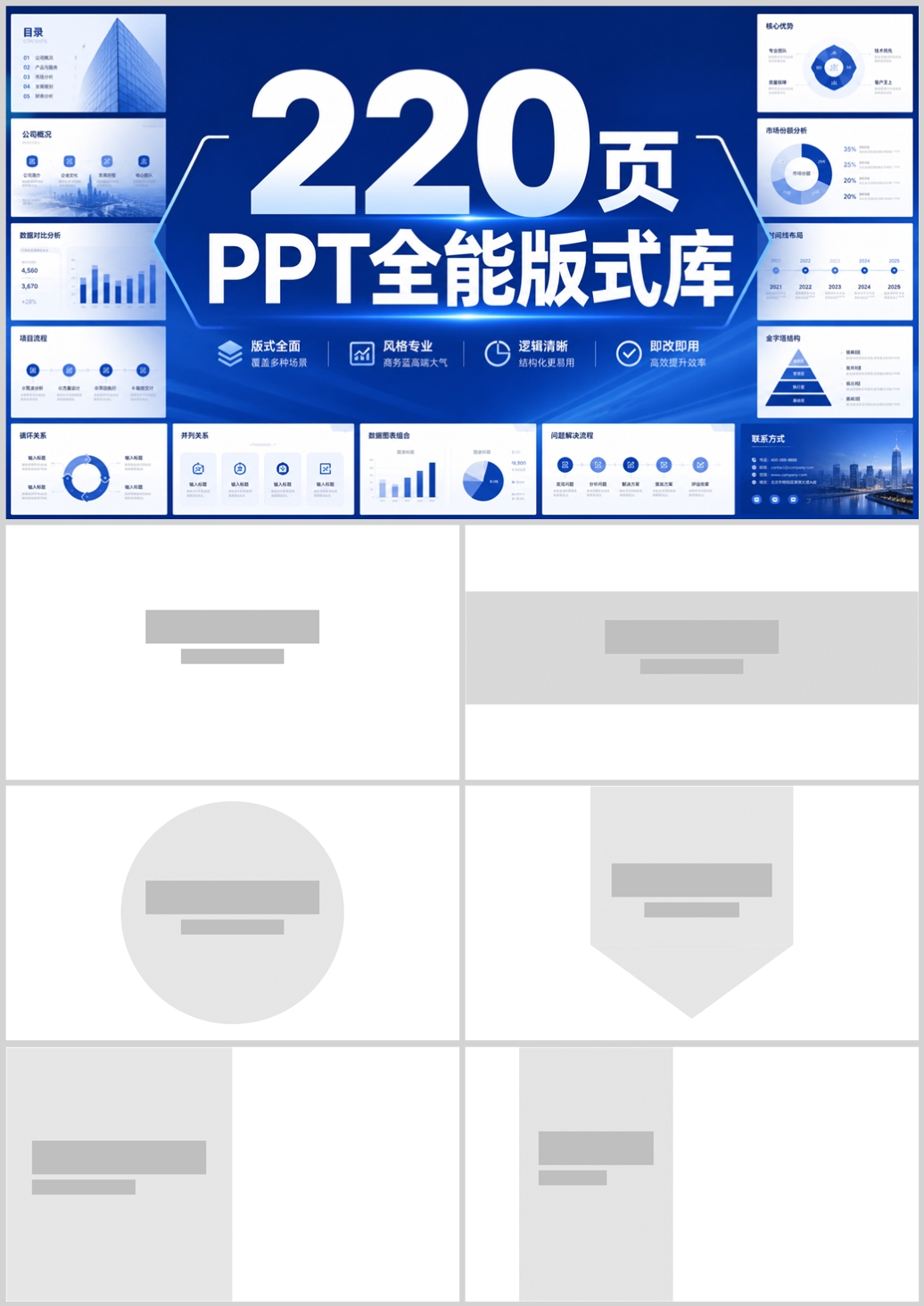 220页PPT全能版式库